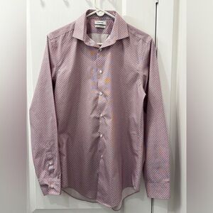 3/$21 - Calvin Klein Men's Light Mayve Patterned Dress Shirt